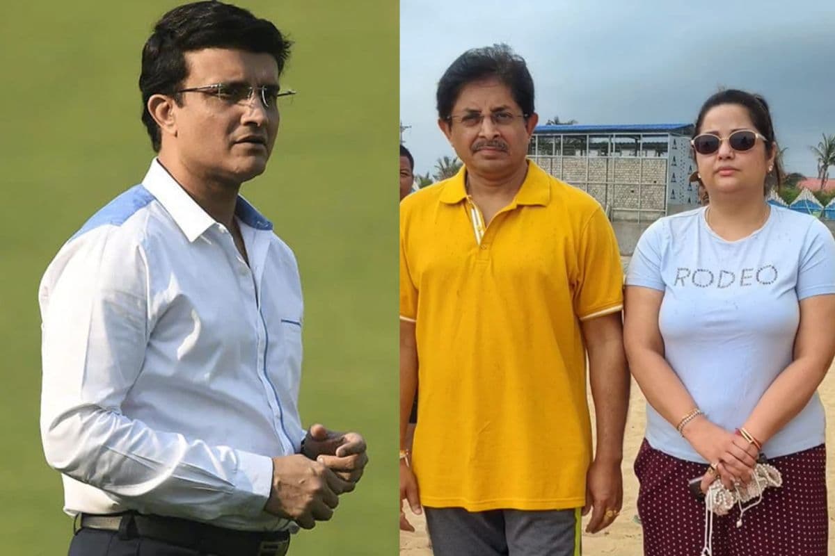 Sourav Ganguly and His Elder Brother with his wife Arpita.
