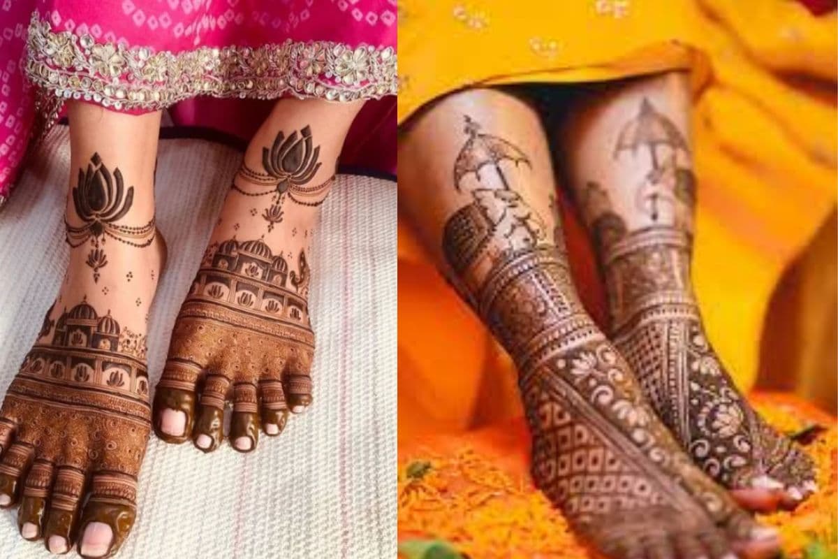 Lotus Foot Mehndi Designs