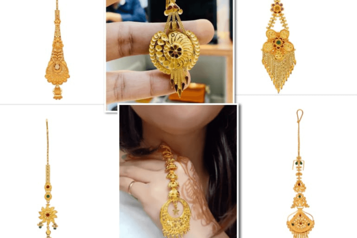 Golden Maangtika Designs