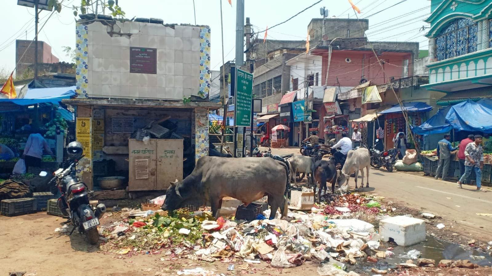 कर्पूरी चौक को बना दिया कचरा फेंकने का स्थल