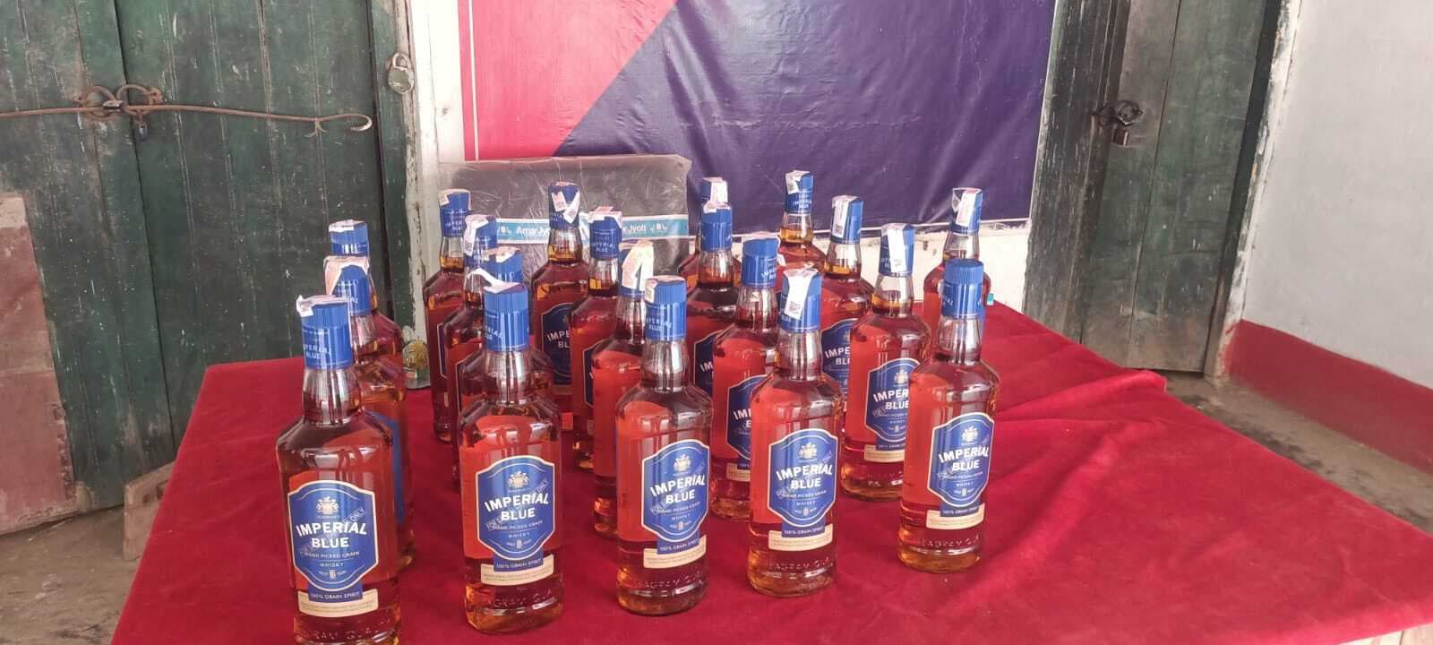 विदेशी शराब के साथ एक तस्कर गिरफ्तार