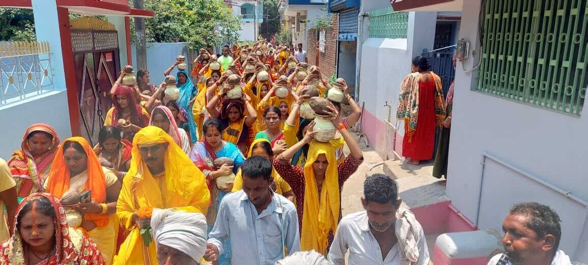 हनुमंत आराधना को लेकर निकाली गयी कलशयात्रा