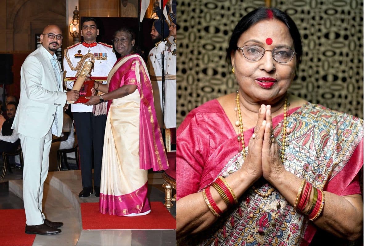 लोकगायिका शारदा सिन्हा को मिला मरणोपरांत पद्म विभूषण, बेटे ने राष्ट्रपति से ग्रहण किया पुरस्कार