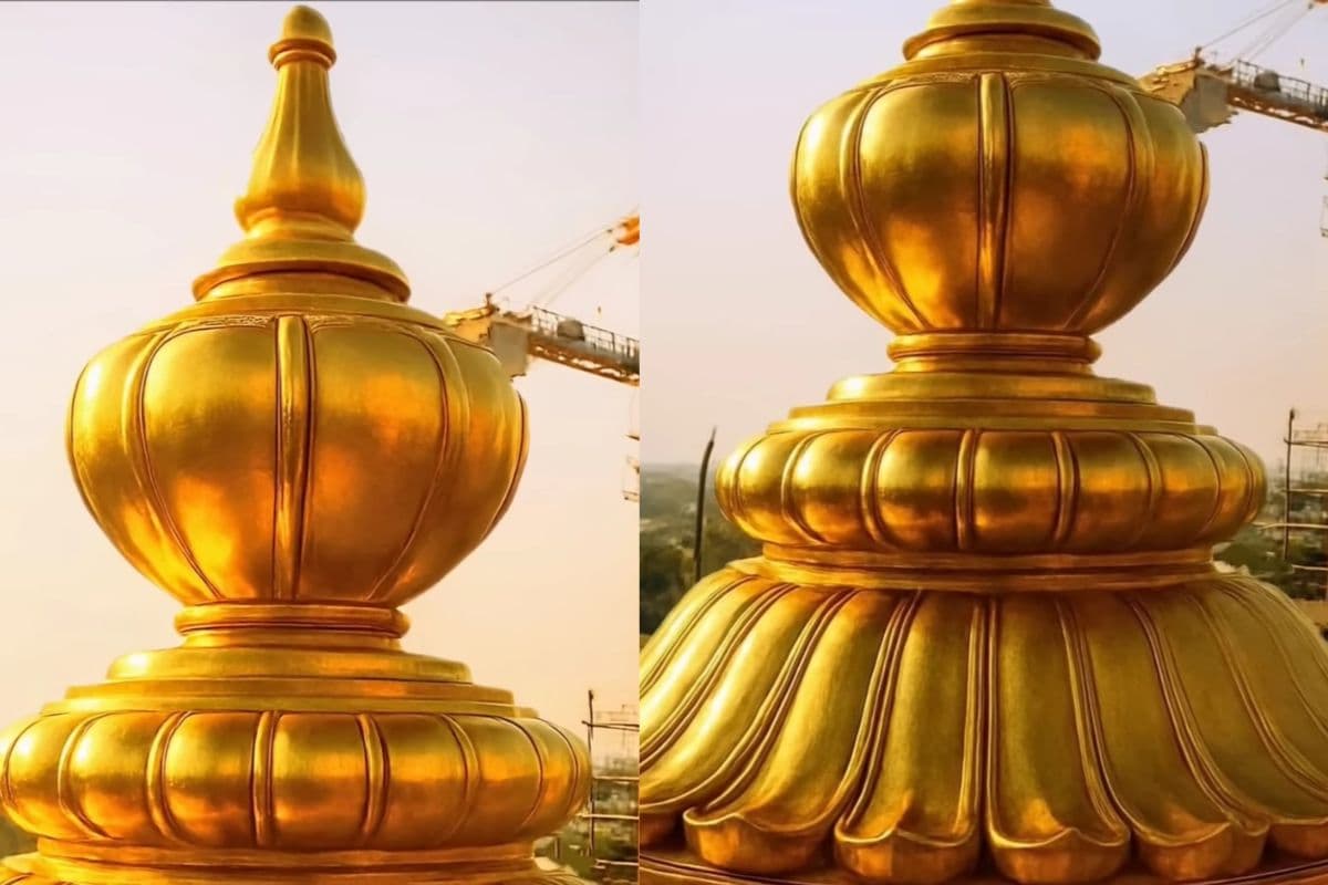 Ayodhya Ram Mandir: सोने से जगमगाया अयोध्या का राम मंदिर, टॉप पर लगा गोल्डन गुंबद