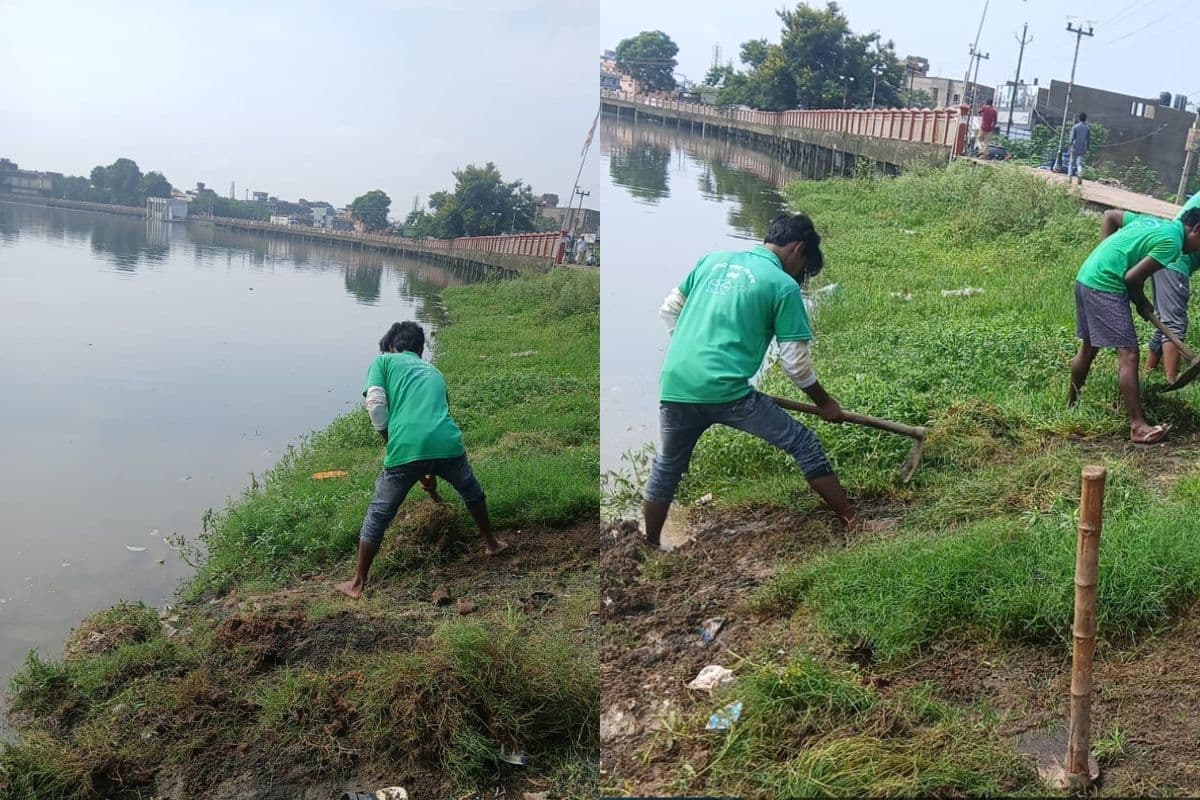 Ranchi News: बड़ा तालाब की हुई सफाई, वीड हार्वेस्टिंग मशीन से निकाला गया कचरा