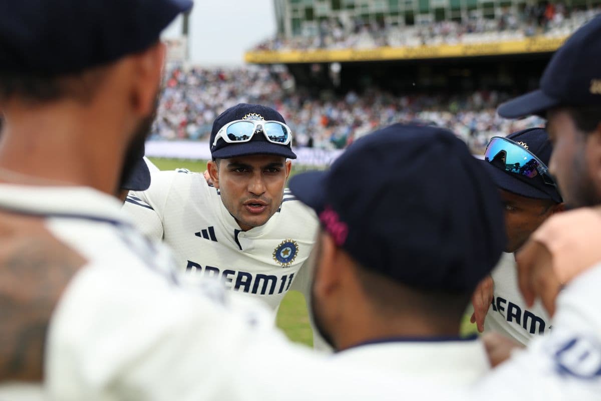 Shubman Gill during Team Huddle.