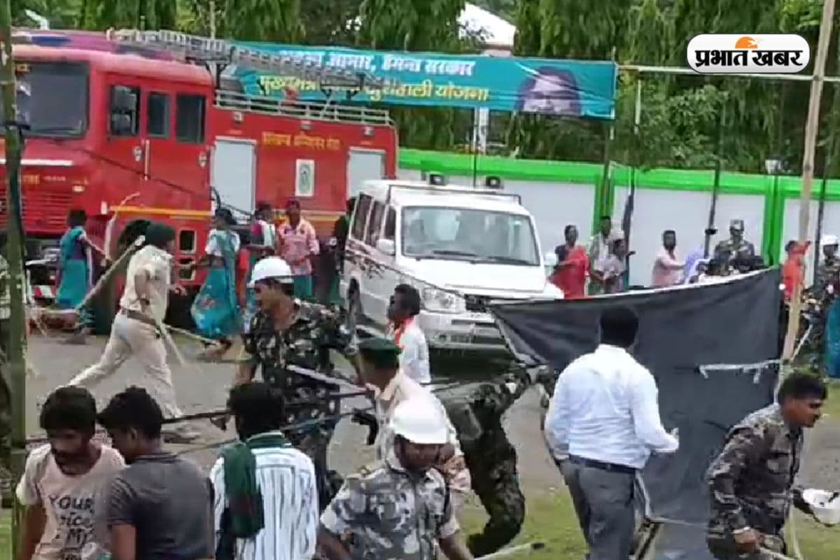 हूल दिवस कार्यक्रम से पहले भोगनाडीह में बवाल, पुलिस ने किया लाठी चार्ज, छोड़े आंसू गैस के गोले