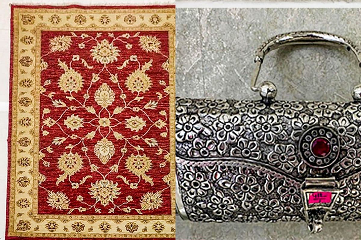 Kashmiri-silk-carpet-silver-clutch-