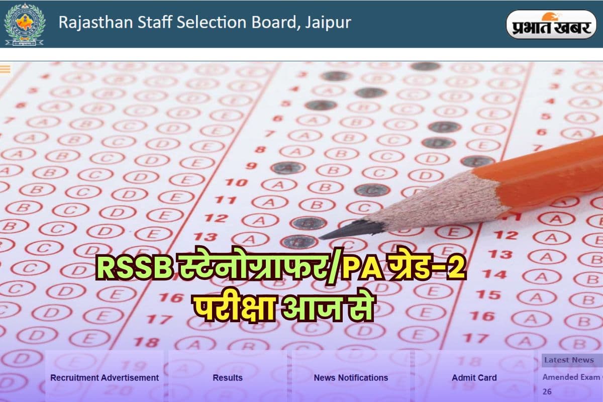 RSSB Stenographer Exam 2025: RSSB स्टेनोग्राफर/PA ग्रेड-2 परीक्षा आज से, सेंटर पर जाने से पहले पढ़ लें ये नियम