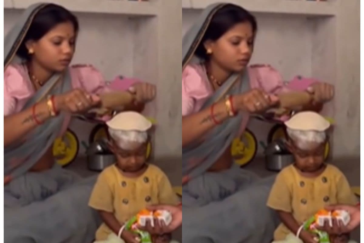 Viral Video: बच्चे के टकले सिर पर मां ने बेल दी रोटी, वीडियो देखकर नहीं रुकेंगी हंसी