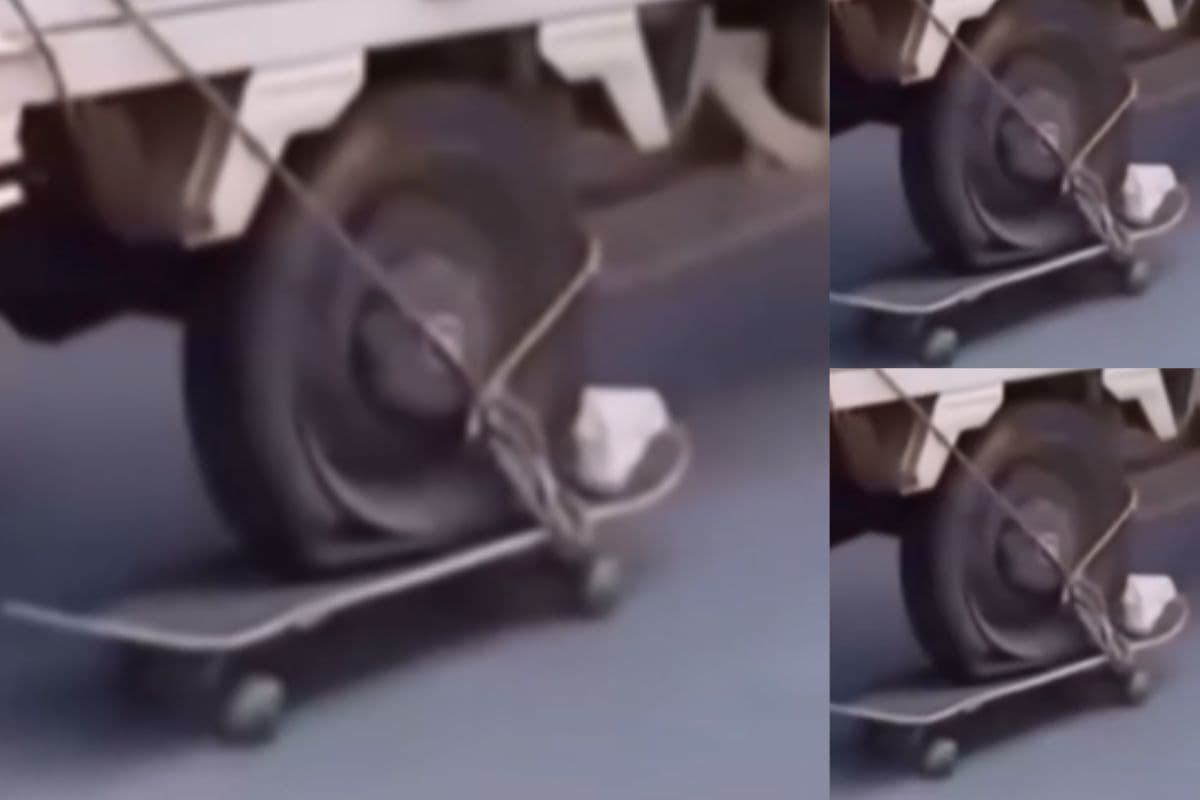 ट्रक का पहिया हुआ पंचर, तो आदमी ने निकाला अनोखा जुगाड़, वीडियो देखकर घूम जाएगा सिर