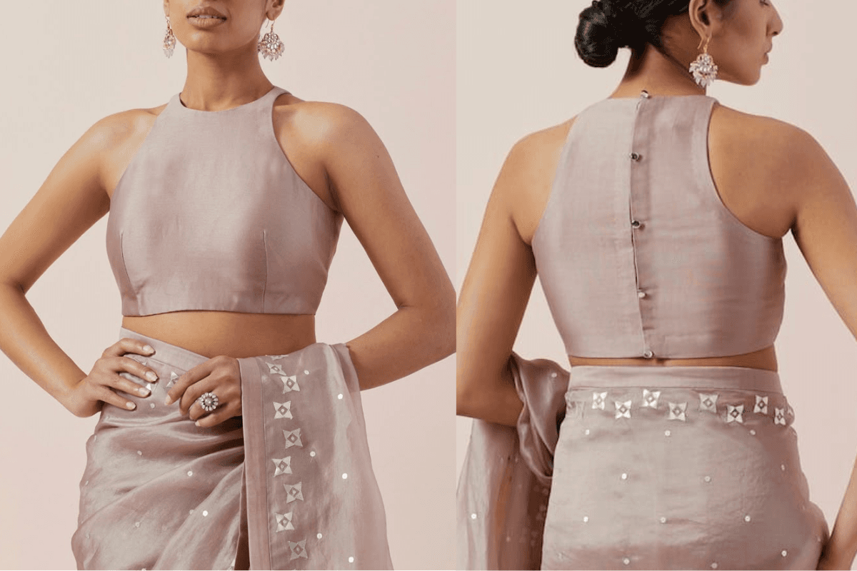 High Neck Sleeveless Blouse