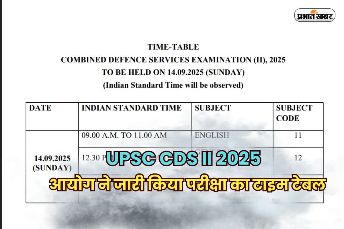 UPSC CDS II 2025: संघ लोक सेवा आयोग ने जारी किया परीक्षा का टाइम टेबल, 14 सितंबर को होगी परीक्षा