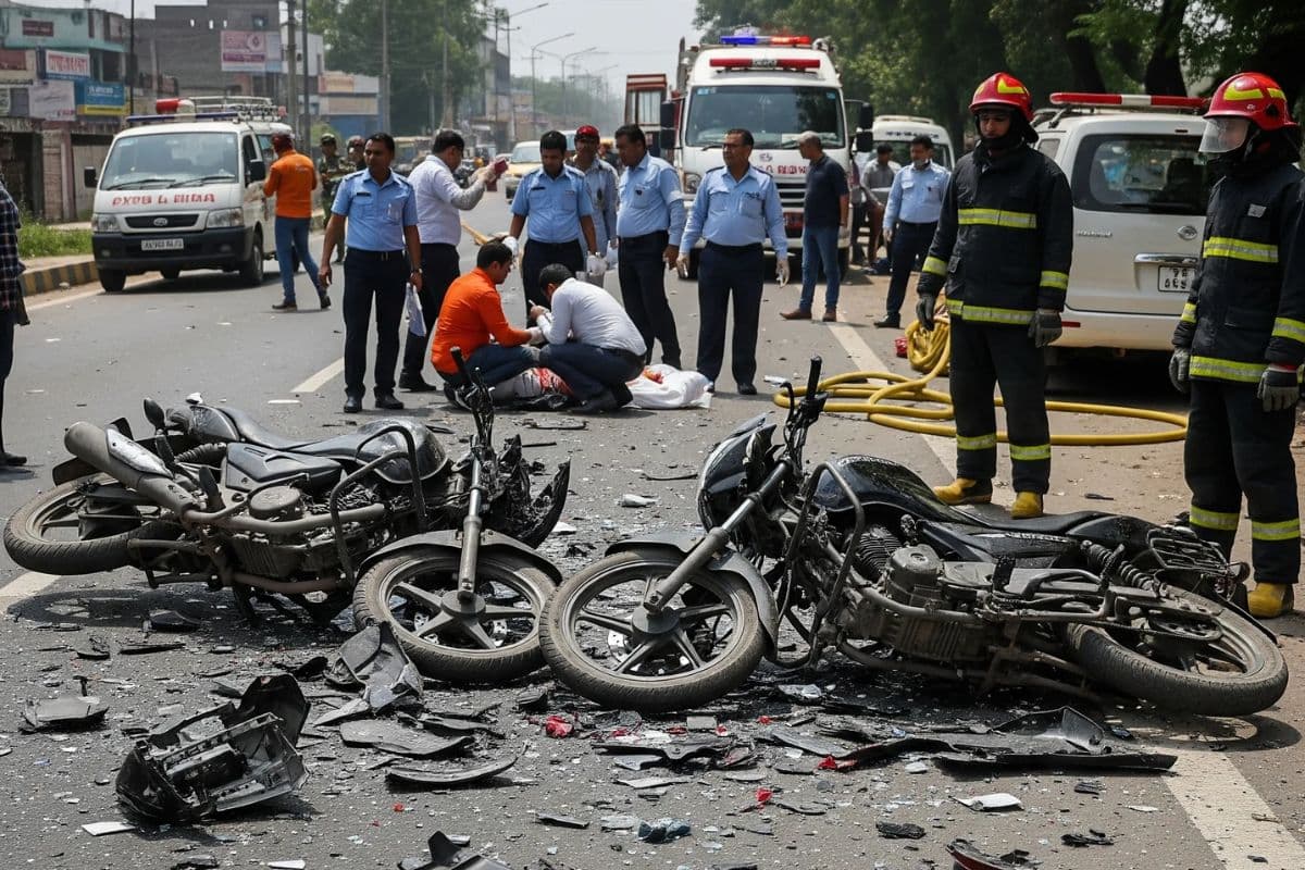 बिहार के बांका में दो बाइकों की भीषण टक्कर, तीन युवकों की मौत, दो की स्थिति गंभीर