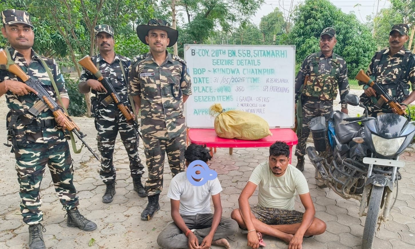 Motihari:एसएसबी ने 5.1 किलो गांजा के साथ किशोर समेत दो को किया गिरफ्तार