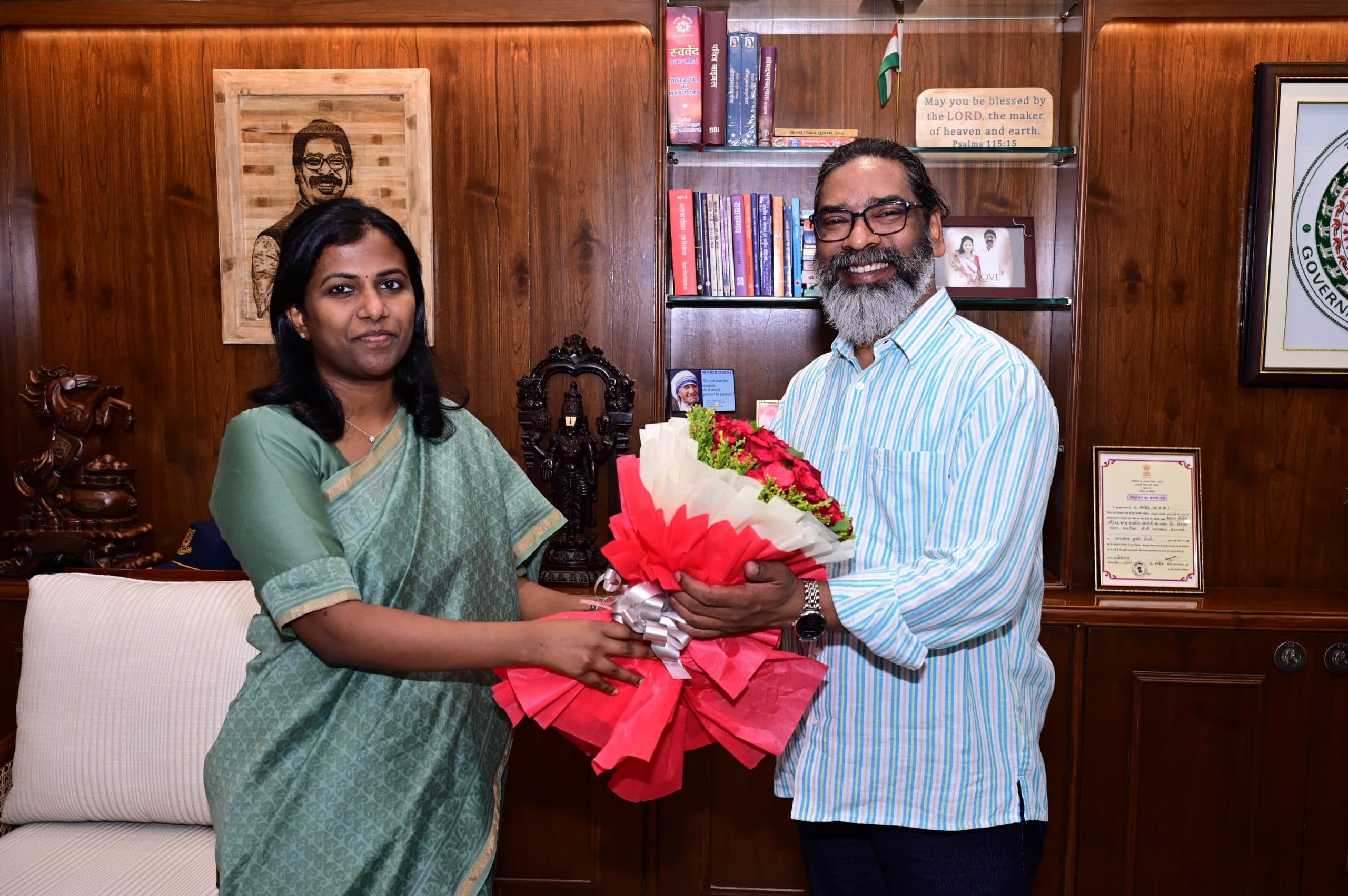 Ranchi News : नव पदस्थापित डीसी, एसपी ने की मुख्यमंत्री से मुलाकात