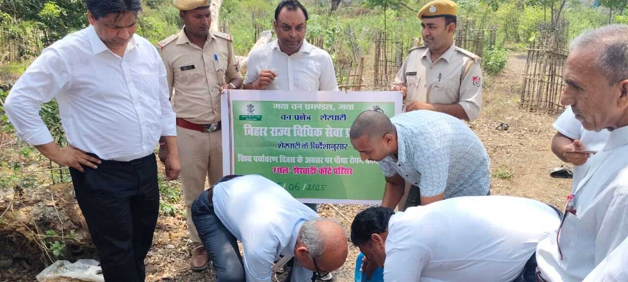 शेरघाटी व्यवहार न्यायालय परिसर में हुआ पौधारोपण