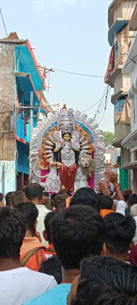 Deoghar news : रोहिणी में ज्येष्ठी दुर्गा पूजा शुरू, पहले दिन प्रतिमा को कराया गया नगर भ्रमण