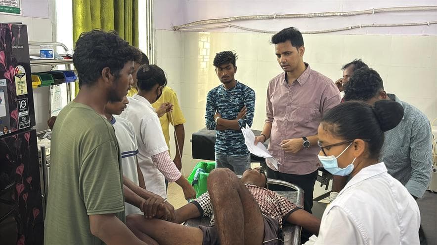 तेलो गांव का युवक कुएं में गिरा, जख्मी