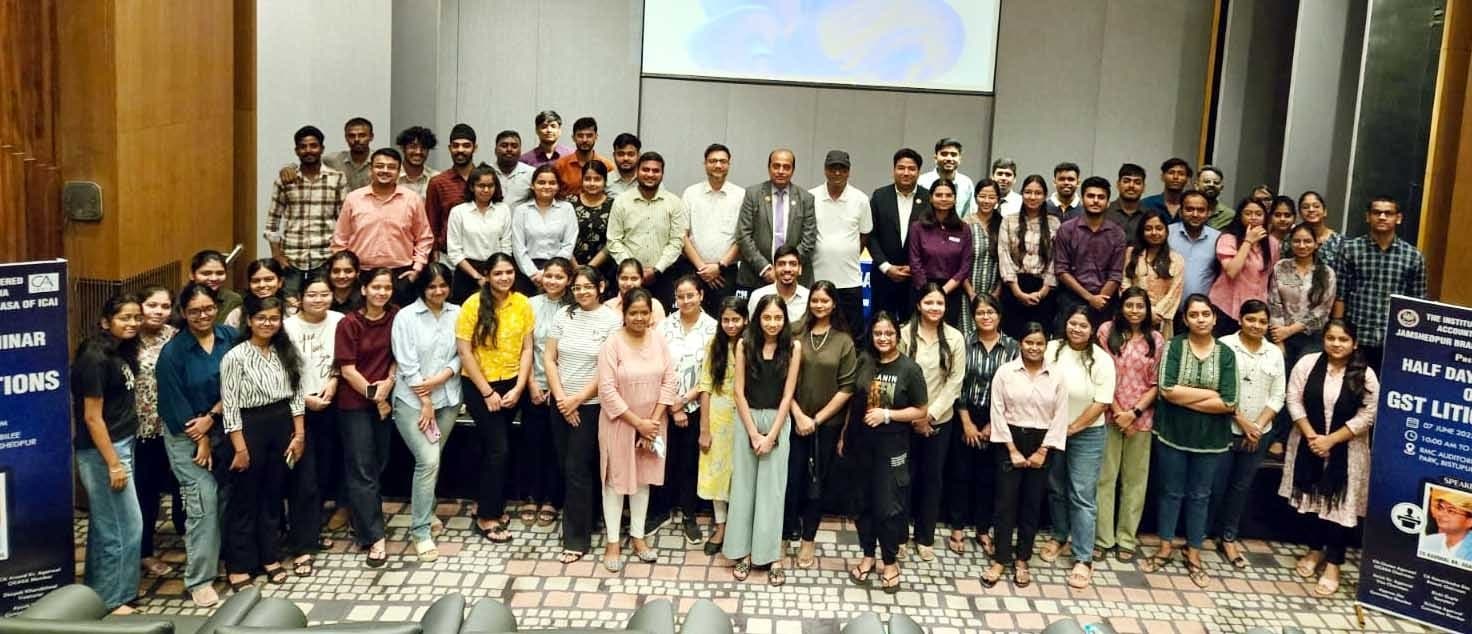Jamshedpur news. जीएसटी मुकदमेबाजी, अनुपालन प्रक्रियाओं व वास्तविक दुनिया की जानकारियों से रूबरू हुए सीए
