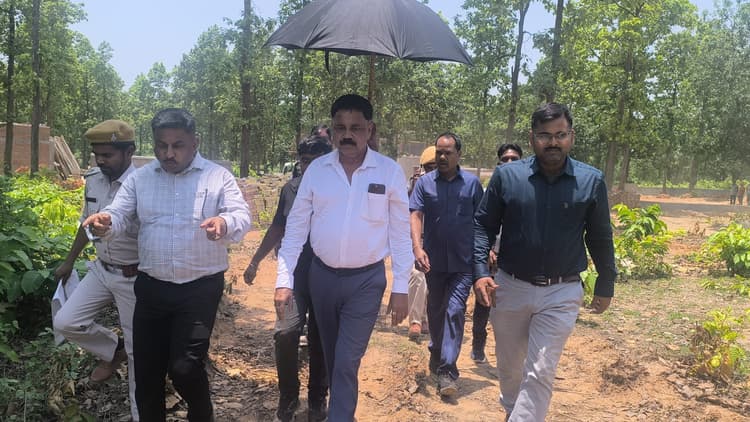 Giridih News: नगर विकास मंत्री ने पीरटांड़ के कठवारा में बन रहे बायो डायवर्सिटी पार्क का निरीक्षण किया