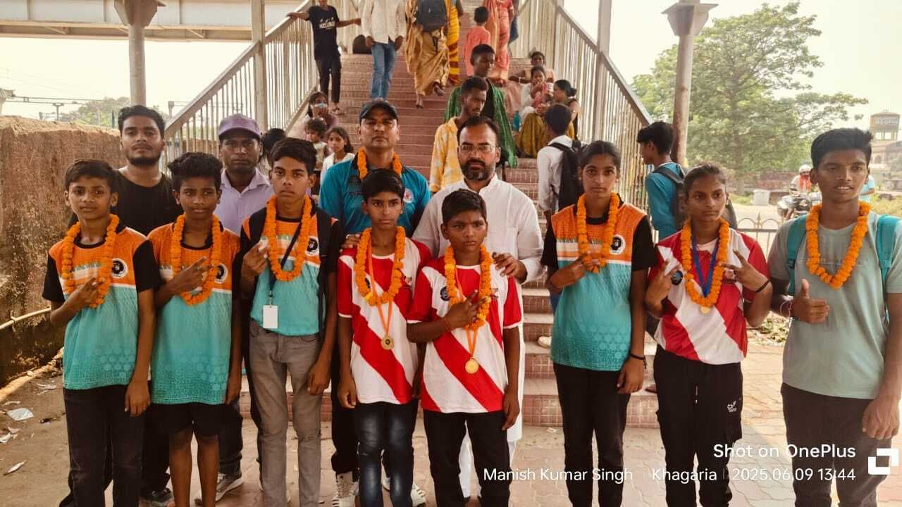 जूनियर नेशनल लगोरी चैंपियनशिप के विजेता खिलाड़ियों का किया स्वागत