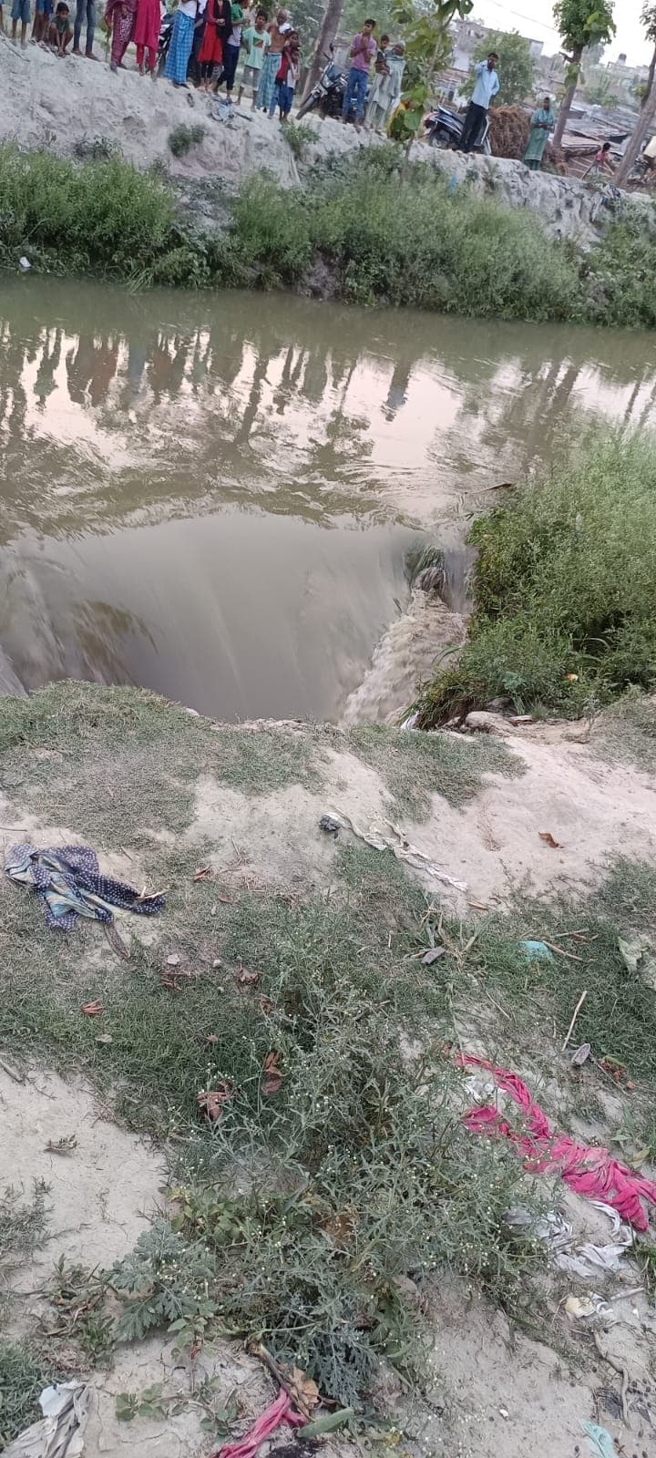 Motihari: तिरहुत केनाल नहर तटबंध दोबारा टूटा, खेतों में फैला पानी