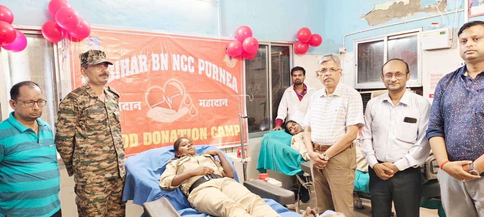 विश्व रक्तदान दिवस पर एनसीसी केडेट्स ने रक्तदान किया