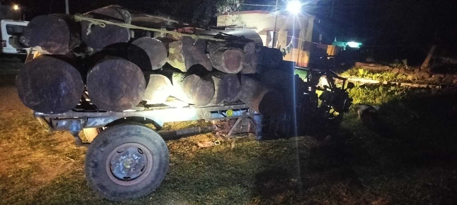 वन रक्षी ने 12 बोटा लकड़ी लदी जुगाड़ गाड़ी किया जब्त