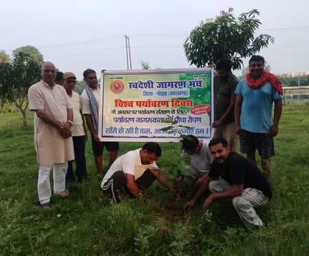 स्वदेशी जागरण मंच ने ऊर्जा नगर इको पार्क में किया पौधरोपण
