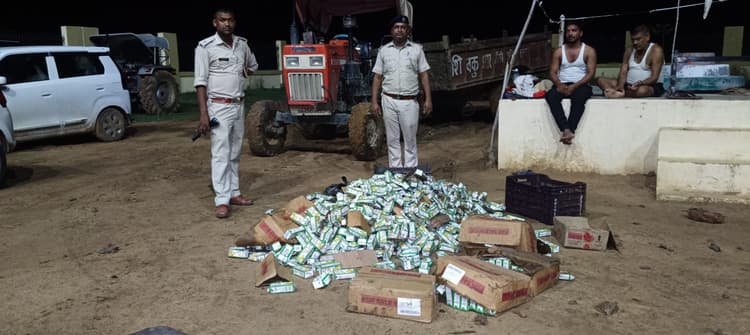 ट्रैक्टर से 262 लीटर शराब बरामद, तस्कर फरार