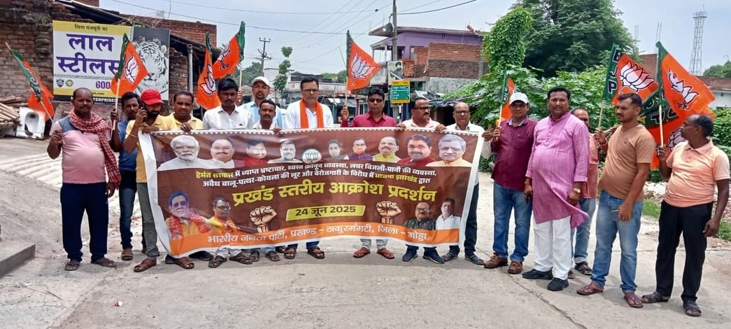 राज्य सरकार के खिलाफ भाजपा का आक्रोश प्रदर्शन, डीसी के नाम बीडीओ को सौंपा मांग पत्र