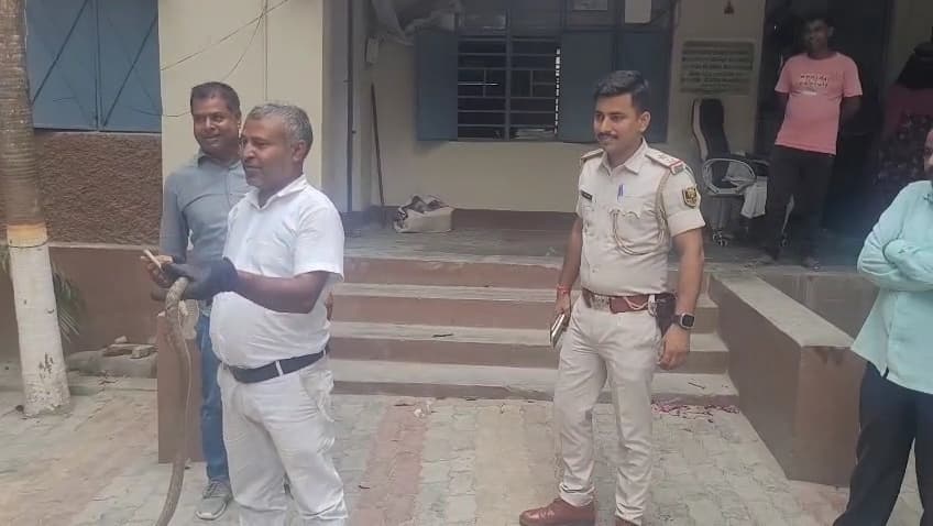 hajipur news. थानाध्यक्ष के कक्ष में घुसा सांप