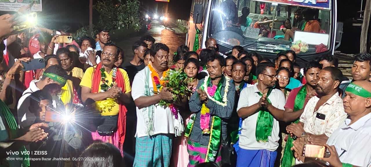 सिदो-कान्हू हूल बैसी पदयात्रा का पारंपरिक तरीके से हुआ स्वागत