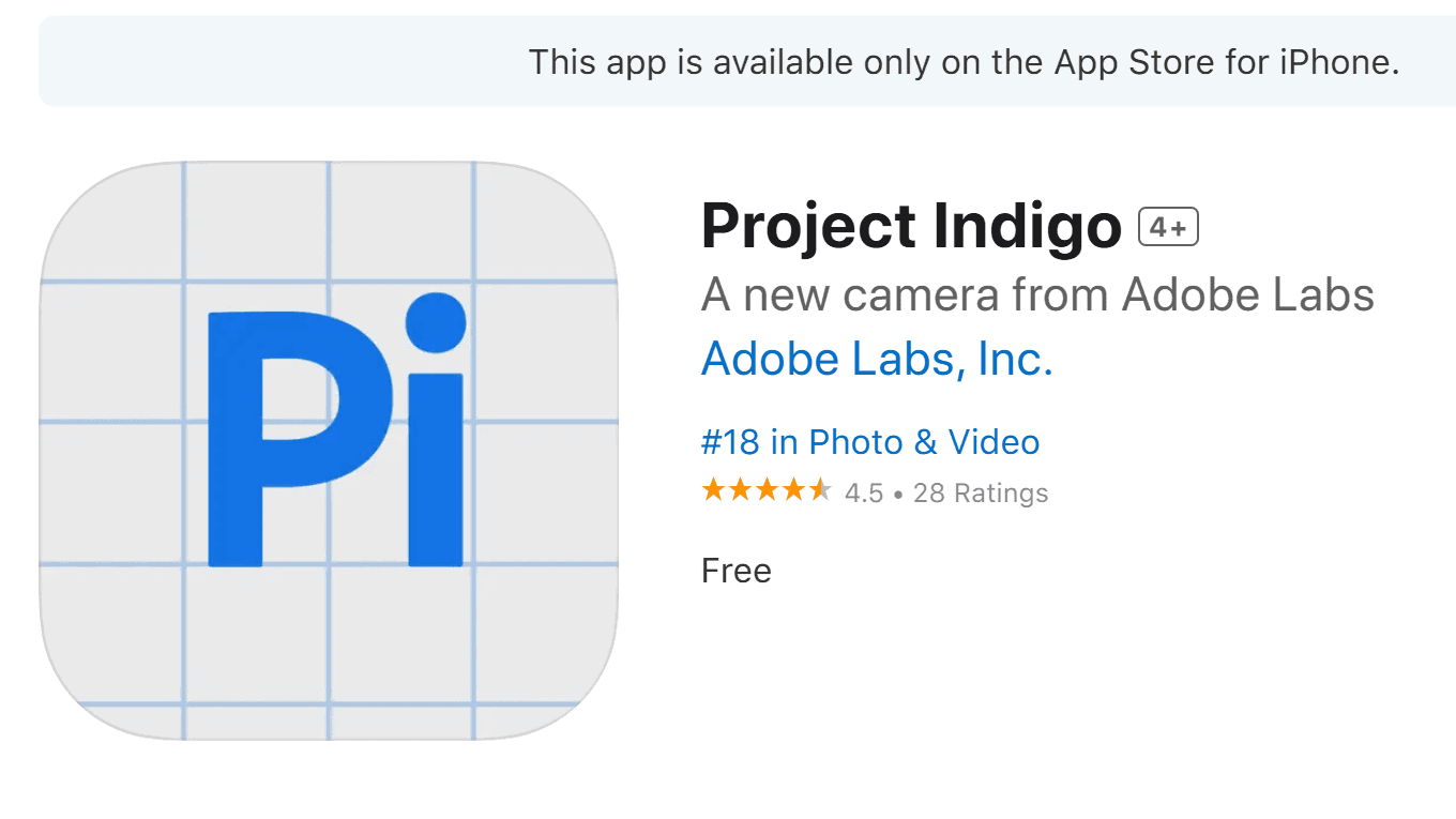 Adobe Project Indigo for iPhone