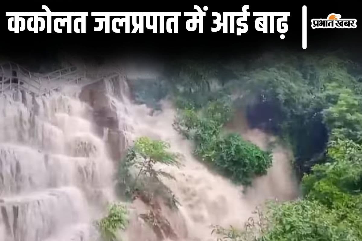 kakolat waterfall| Bihar Flood: Flood in Kakolat waterfall, administration banned entry of tourists
