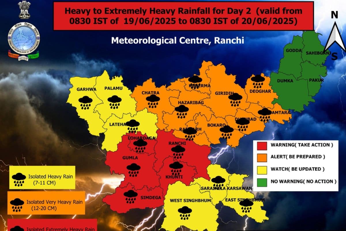 Weather Advisory: सावधान! रांची में आज भारी से बहुत भारी बारिश का रेड अलर्ट, रहें सतर्क, भूल कर भी नहीं करें ये गलती