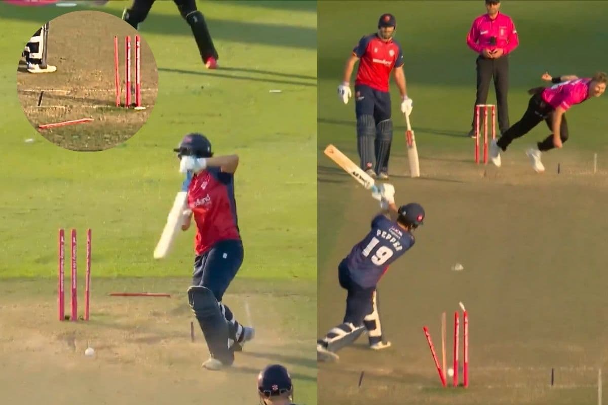 स्टंप्स को तोड़ा नहीं, लंबाई में फाड़कर दो हिस्से कर दिए, कंगारू बॉलर की इस गेंद पर यकीन करना मुश्किल, देखें वीडियो