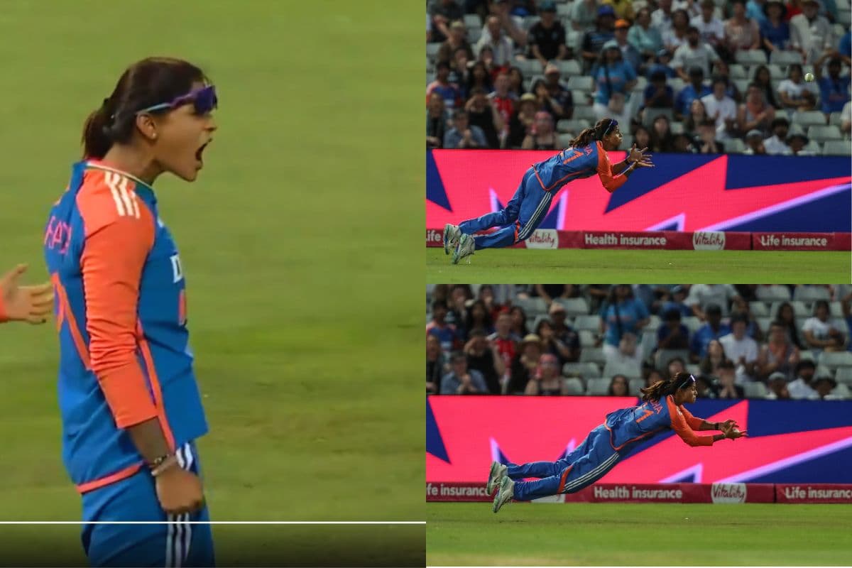 Radha Yadav Stunning dive catch.