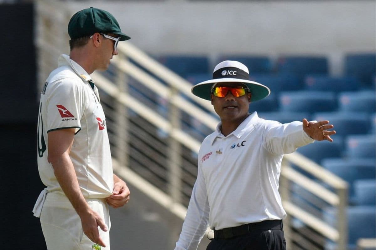 Pat Cummins heated exchange with Umpire, WI vs AUS 3rd Test