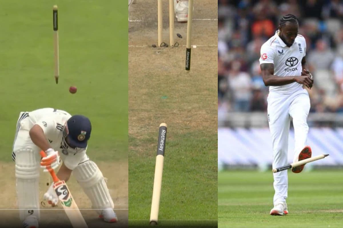 तूफानी गेंद पर पंत का स्टंप उड़ा और फिर गड़ गया, आर्चर ने सेलीब्रेशन में ऐसे मारी लात, देखें वीडियो