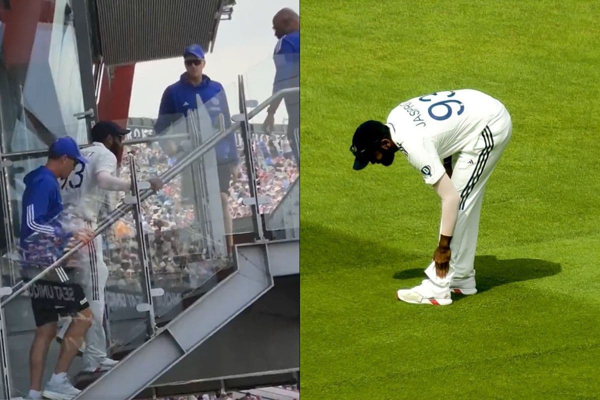 Jasprit Bumrah limps While Climbing Stairs To Dressing Room in Manchester.