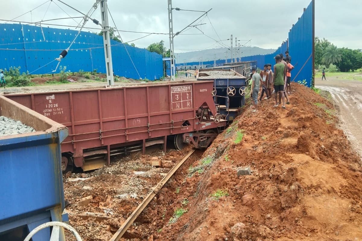 Goods train derailment in Sahibganj