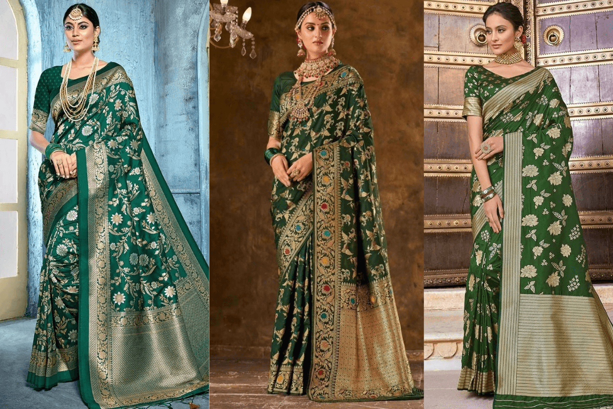 Green Saree Designs for Hariyali Teej