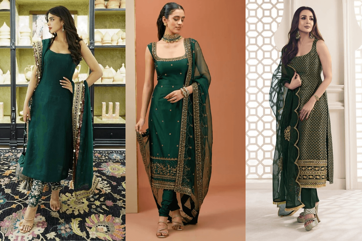 Hariyali Teej Special: Green Churidar Suit के 6 खूबसूरत डिजाइन जो देंगे स्टाइलिश लुक