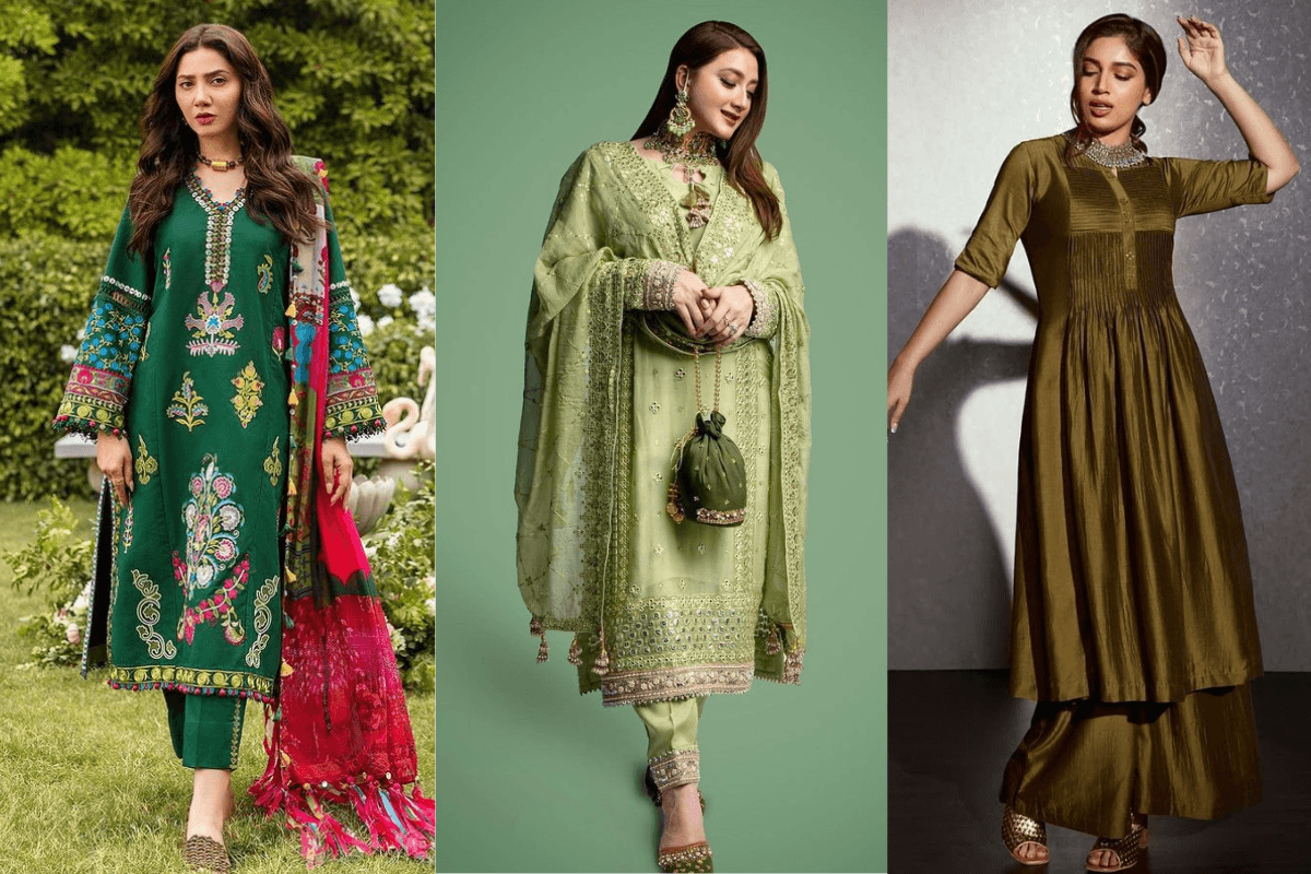 Sawan Special Green Suit Ideas