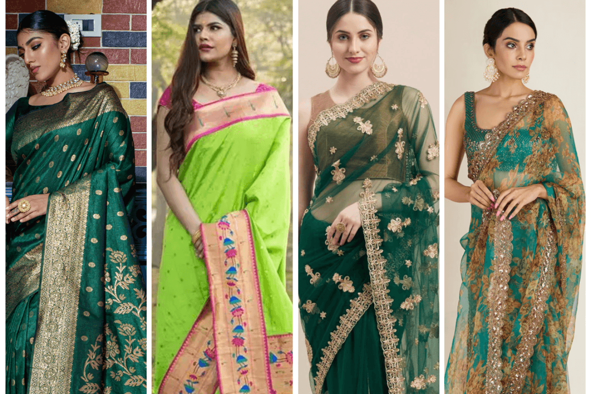 Hariyali Teej Green Saree Designs Hariyali Teej Green Saree Designs