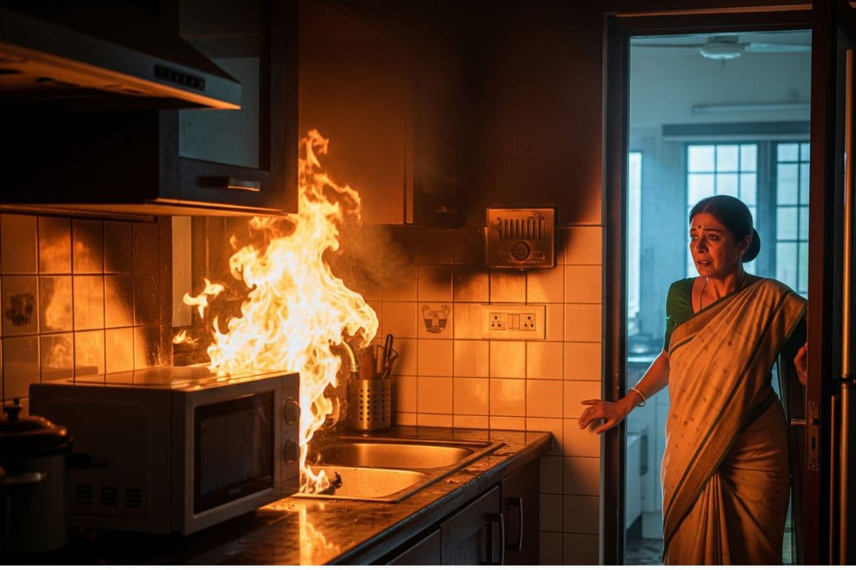 Microwave Blast in Kitchen