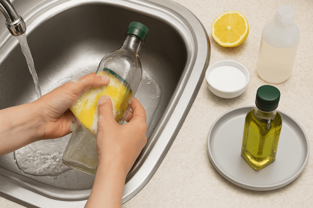 How to Clean Greasy Oil Bottle