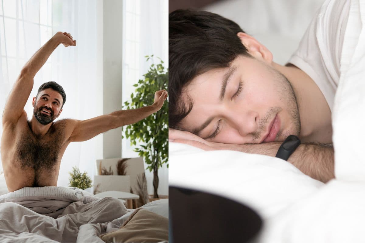 a man wake up early morning and sleeping